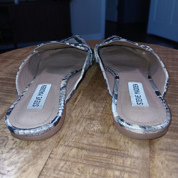 Steve Madden Fuax SNAKESKIN Pointed Toe SlipOn Mule Loafer Flats Sz 7 Comfort - Picture 8 of 11